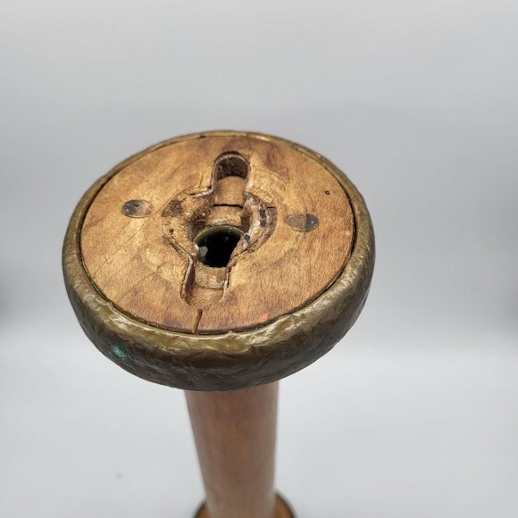 Antique Industrial Mill Factory Bobbin Wood Spool - Picture 2 of 5